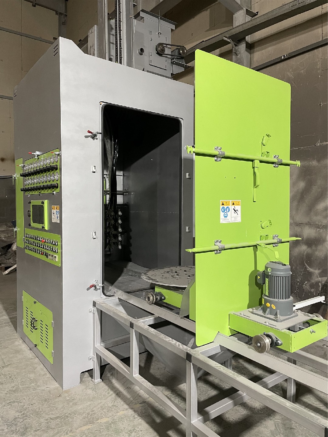 電動轉(zhuǎn)臺自動噴砂機(jī)，轉(zhuǎn)臺式自動噴砂機(jī)