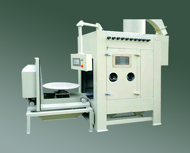 石英坩堝專用噴砂機(jī)，電動轉(zhuǎn)臺自動噴砂機(jī)